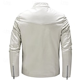 Men's Faux Leather Jacket Fleece Jacket Biker Jacket Motorcycle Jacket Vacation Daily Windproof Warm Pocket Fleece Fall Winter Plain Fashion Classic Stand Collar Regular Black White Wine Jacket cheap Faux Leather Jackets-Men's Faux Leather Jacket Fleece Jacket Biker Jacket Motorcycle Jacket Vacation Daily Windproof Warm Pocket Fleece Fall Winter Plain Fashion Classic Stand Collar Regular Black White Wine Jacket