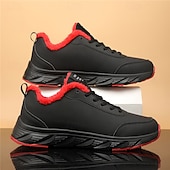economico Sneakers Casual-scarpe da ginnastica sportive da uomo foderate in caldo pile, scarpe da corsa invernali leggere e impermeabili con suola antiscivolo per l'uso quotidiano e all'aperto