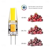 cheap LED Bi-pin Lights-10pcs Dimmable G4 COB LED Light Bulbs Halogen Lamp Replacement 3000K/6000K 2W 3W AC/DC 12V Crystal Spotlight Bulb