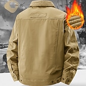 Χαμηλού Κόστους Cargo Jackets-Ανδρικά Χειμωνιάτικα μπουφάν Μπουφάν fleece Μπουφάν Cargo Casual Jacket Διακοπές Καθημερινά Διατηρείτε Ζεστό Τσέπη Φλις Φθινόπωρο Χειμώνας Σκέτο Μοντέρνα Κομψό στυλ street Πέτο Κανονικό
