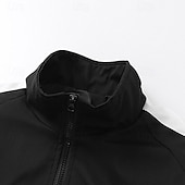 Недорогие спортивные костюмы-Муж. Спортивный костюм из двух частей Комплекты спортивных костюмов Спортивная одежда Застегнуться Светоотражающая лента Однотонный Наборы одежды Весна Черный Белый Тренажерный зал Разрабатывать Бег