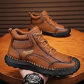 economico Scarponi da trekking-scarpe da trekking casual da uomo marroni, comode scarpe da ginnastica da passeggio con lacci e suola in gomma antiscivolo per viaggi, lavoro e uso quotidiano