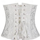 cheap Corsets-Women&#039;s Corset Shapewear Waist Cincher Shapewear Sexy Corset Sexy Sweet Pure Color Backless Vacation Street Date Sleeveless Corset Black White Spring Fall Tailored Fit