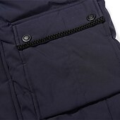 cheap Men&#039;s Downs &amp; Parkas-Men&#039;s Winter Coat Fleece Jacket Parka Pocket Fleece Polyster Vacation Daily Wear Date Regular Fashion Casual Comfortable Thermal Warm Fall Winter Solid / Plain Color Black Khaki Dark Blue Puffer