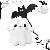 levne Halloweenové závěsné a stolní dekorace-halloween roztomilá figurka ducha - prostředníček strašidelná socha ducha z pryskyřice, roztomilá dekorace ducha pro halloweenskou výzdobu, verandu a vnitřní strašidelné bytové dekorace 10x10x10cm
