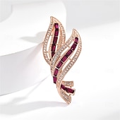 cheap Pins and Brooches-Brooches Classic Retro Leaf Elegant Fashion Personalized Simple Brooch Jewelry Light Pink Blue For Wedding Party Gift Engagement Prom Festival