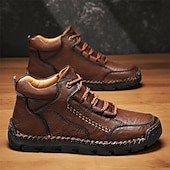 baratos Botas de cano curto-Botas de caminhada masculinas marrons com sola durável – calçados casuais versáteis para atividades ao ar livre, caminhadas e aventuras de fim de semana