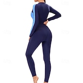 お買い得  ワンピースラッシュガード-女性用 ラッシュガード 全身水着 ダイブスキンスーツ パッチワーク UPF50+ 速乾性 高弾性 長袖 スイムウェア サーフィン 潜水 シュノーケリング 夏