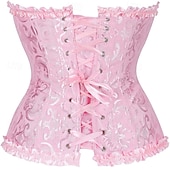 abordables Corsets-Femmes Corset Shapewear Serre-taille Gaine Sculptante Corset sexy Sexy Doux Fleuri Dos nu Vacances Soirée Rue Sans manches Corset Rose Claire Marron Bleu de minuit Printemps Automne Coupe sur mesure