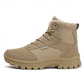 economico Stivali invernali e neve-scarponi da trekking caldi e impermeabili da uomo con fodera in pelliccia, suola antiscivolo, scarpe da trekking e da campeggio all'aperto