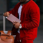 economico giacca sportiva-Per uomo Giacca Leggera Giacca Casual Vacanza Quotidiano Traspirante Tasca Primavera Autunno Blocco di colori Moda Classico Collo alla coreana Regolare Nero Giallo Rosso Blu marino Blu reale Giacca