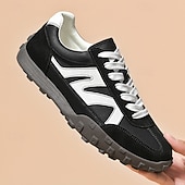 abordables Baskets-Baskets à lacets en similicuir pour homme, chaussures de sport rétro pour l&#039;extérieur – confortables pour la marche, l&#039;entraînement et le style décontracté