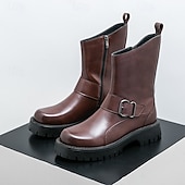 Χαμηλού Κόστους Φόρεμα μπότες-ανδρικές μπότες μόδας από PU δέρμα μεσαίου μεγέθους και αγκράφα | χοντρή σόλα για αστικό στυλ και ανθεκτικότητα