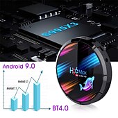 رخيصةأون تي في بوكس-صندوق تلفاز يعمل بنظام أندرويد 9.0، h96max s905x3، بلوتوث 4.0، شاشة رقمية بدقة 4K، يدعم H.265 Cortex A55، سعة تخزين 4 جيجابايت، 128 جيجابايت، 64 جيجابايت، 32 جيجابايت