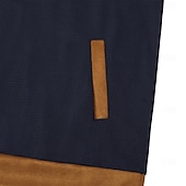 baratos Suéteres básicos-Homens Moletom com zíper Moletom Waffle Estacionar Preto Azul Marinha Meio Zíper Tecido Bolsos Casual Diário Trabalho Poliéster Ativo Vintage Legal Primavera Outono Roupa Moletons Moletons Manga Longa