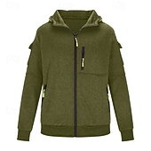 abordables Sudadera Táctica-Hombre Sudadera Sudadera con capucha y cremallera completa Sudadera táctica con capucha Rojo tinto Negro Blanco Verde Ejército Rojo Con Capucha Plano Cremallera Deporte Casual Diario Ropa de calle