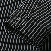 abordables Vestes Décontractées-Homme Veste Légère Veste Cargo Veste Décontractée Vacances Quotidien Respirant Avec Poches Printemps Automne Rayure Mode Classique Revers Régulier Noir Café Veste