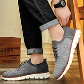 economico Sneakers Casual-scarpe da ginnastica Oxford traspiranti da uomo in maglia – scarpe casual leggere con finiture in pelle di vacchetta per camminare, indossare ogni giorno e viaggiare