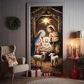 economico Copriporte natalizi-Copertura per Porta di Natale Tenda per Porta con Scene di Natività e Bambino 2025 per Decorazione Feste in Casa