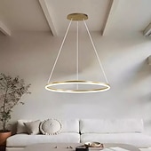お買い得  リング＆ラウンドデザイン-LED　ペンダント　ライト　40/60/80cm　1ライト　リングサークル　デザイン　調光可能　アルミニウム　塗装仕上げ　豪華　モダン　スタイル　ダイニングルーム　ベッドルーム　ペンダント　ランプ　110-240v　リモコン　調光可能