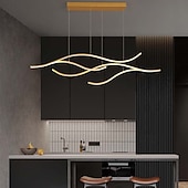 Недорогие Линейный дизайн-100/120 см светодиодный подвесной светильник волна дизайн линия дизайн черное золото металл художественный стиль современный стиль офис, магазины стильная окрашенная отделка художественный светодиод