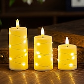 Lot de 3 bougies électroniques à LED pour Noël, Halloween, Nouvel An, Saint-Valentin, mariage, festival, fête, décoration de bureau, ornement lumineux, batterie AG13 * 3 abordables Bougies lumineuses-Lot de 3 bougies électroniques à LED pour Noël, Halloween, Nouvel An, Saint-Valentin, mariage, festival, fête, décoration de bureau, ornement lumineux, batterie AG13 * 3