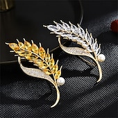 cheap Pins and Brooches-Brooches Classic Retro Floral Elegant Fashion Personalized Simple Brooch Jewelry White Yellow For Wedding Party Gift Engagement Prom Festival