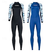 abordables Lycra de surf-Femmes Maillots de bain intégraux Combinaison Fine UPF50+ manche longue Maillot de Bain Fermeture Eclair Dorsale Natation Plongée Surf Plongée en apnée Patchwork Été Printemps Automne
