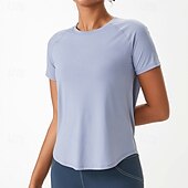 levne Běžecké tričko a tílka-Dámské Jednobarevné Gymnastická košile Koşu Tişörtü Léto Jaro Podzim Síťka Krátký rukáv Oblečení na atletiku Rychleschnoucí Yumuşak Ter Emen Tělocvična Běh Cvičení Černá Světlá růžová Modrá sportovn