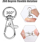 cheap Arts, Crafts &amp; Sewing-100PCS Swivel Snap Hooks with Key Rings, 50Pcs Key Chain Clip Hooks and 50Pcs Key Rings, Lanyard Lobster Claw Clasps for Keychains Jewelry Art Crafts