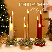 cheap Indoor Christmas Lights-3 Pcs Christmas Light Simulation Candlestick Candlestick LED Ornament 30 * 10CM Light Desktop Atmosphere Decorative Light Nightlight AAA Battery Box