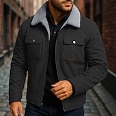 abordables Vestes en Suède Synthétique-Homme Veste en faux suède Veste Sherpa Veste en Daim Marron Occasionnel Quotidien Chaleur Thermique Avec Poches Automne Hiver Actif ancien Régulier Noir Marron Gris Veste