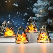 halpa sisätilojen jouluvalot-1 kpl 13 * 10 cm jouluinen led-elektroninen kynttilä retro-tuulivalo riippuva lyhty sisä- ja ulkokäyttöön kokoontumispöytäilmakehä koristevalo pieni lehtivalo ag10 * 3 paristoa