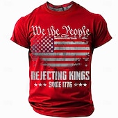 ieftine Tricou patriotic pentru veterani-Bărbați A 250-a aniversare a Statelor Unite Tricou Manșon scurt Tricou Tipărire 3D Stil Nautic Cămașă Zilnic Militar Stradă Zilnic Negru Roșu-aprins Albastru piscină Vară Primăvară Îmbrăcăminte S M L