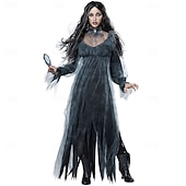 levne Duchové a Sklizňové-Strašidelná nevěsta předvečer Všech svatých Cosplay kostým Kostým na Večírek Maškarní Úbory Dospělé Dámské Plesová maškaráda Mardi Gras Výkon Párty předvečer Všech svatých Jednoduché Halloweensk