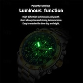 cheap Quartz Watches-The New Olevs Men&#039;S Steel Band Business Watch Moon Phase Luminous Calendar Chronograph 24-Hour Indication Quartz Watch Is A Fashionable Casual And Versatile Waterproof Sports Wristwatch