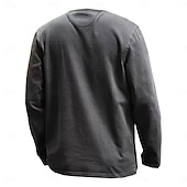 preiswerte Lässiges Henley-T-Shirt-Herren Vintage-Shirt Henley Hemd Langarm Einheitliche Farbe Vintage Retro Vintage Vintage-Stil Stückgefärbt Verblasst Henley Lässig Frühling &amp; Herbst Ganzjahres Braun Dunkelgray Henley T-Shirt