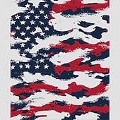 billige Flagmønster-Herre Amerikansk amerikansk flagg Hattetrøje Genser Fritid Crew-hals Jakt Grå Grå 2 Snorer Graphic Høst Vinter Designer