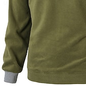 cheap Basic Sweatshirts-Men's Sweatshirt Fleece Hoodie Quarter Zip Sweatshirt Fleece lined Hoodie Black Army Green Beige Gray High Neck Plain Patchwork Color Block Sports &amp; Outdoor Casual Daily Streetwear Cool Sportswear