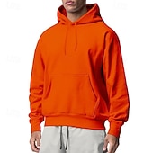 economico Felpa con cappuccio in pile-Per uomo Felpa con cappuccio Felpa con cappuccio in pile Felpa con cappuccio foderata in pile Aalbicocca Nero Bianco Giallo Rosa Con Cappuccio Semplice Sport &amp; Outdoor Casuale Quotidiano Streetwear
