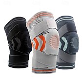 baratos Acessórios de Corrida-Masculino Pacote com 2 joelheiras de compressão esportiva Anti-Escorregar Tecido Dor no joelho Suporte de joelho Para Exercite-se LCA Levantamento de peso