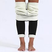 economico Leggings foderati in pile-Per donna Leggings Fodera in pile accogliente Casual Lunghezza intera Misura del girovita medio Semplice Elastico in vita Calore Termico Elasticizzato Vacanza Streetwear Casual Rosso violaceo Grigio