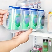 お買い得  キッチン用品＆小物-4つのコンパートメントを備えた透明なプラスチック缶収納ボックス、キッチンカウンター、キャビネット、冷蔵庫用のポータブルソーダ缶オーガナイザー、キッチン収納容器とアクセサリー