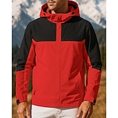 preiswerte Wasserdichte Jacken-Herren Windjacke Wanderjacke Regenmantel Außen Wasserdicht Winddicht Wanderoutfits Wanderbekleidung Frühling Herbst Jacke Jagd Angeln Camping / Wandern / Höhlenforschung Dunkelgrau Rot Blau