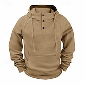 economico Felpa Tattica-Per uomo Felpa con cappuccio Felpa con cappuccio abbottonata Felpa con cappuccio tattica Nero Bianco Borgogna Blu marino Cammello Con Cappuccio Semplice Tasca Sport &amp; Outdoor Casuale Quotidiano