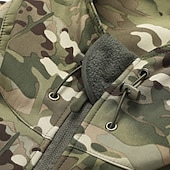 billiga Sportjacka-Herr Utomhusjacka Softshelljacka Vandringsjacka Semester Dagligen Vindtät Vattenfast Ficka Höst Vinter Kamuflasje Mode Klassisk Huva Normal Mörkgrå Svart Ljusgrön Blå Mörkgrön Jacka