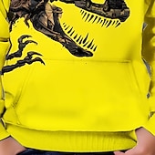 Недорогие Мальчиковые 3D Животные-Хэллоуин Мальчики 3D Динозавр Толстовка Длинный рукав Весна Осень Мода Уличный стиль Дети 4-12 лет Капюшон на открытом воздухе Повседневные Стандартный