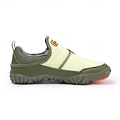abordables Botas de invierno y nieve-Botas de nieve cálidas de invierno sin cordones para hombre con suela antideslizante, diseño acolchado informal para caminar al aire libre, viajar en climas fríos y uso diario.