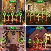 abordables luces navideñas al aire libre-Luces solares para árbol de Navidad con 5 enchufes para insertar en el suelo, luces decorativas para jardín al aire libre, luces festivas para Navidad.