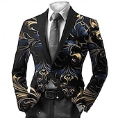 Men's Floral Long Sleeve Turndown Vintage Business Work Wear to work Going out Buttons Print Multi Pocket3